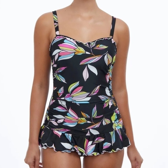 Profile by Gottex BLACK MULTI Monaco D-Cup One-Piece Swimdress - Picture 1 of 10